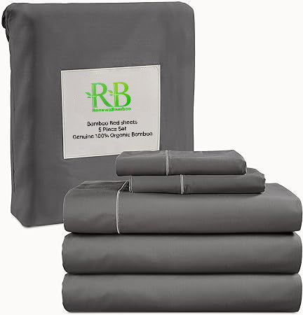 Bamboo Bed sheets - 5 Piece Set, Genuine 100% Organic Bamboo